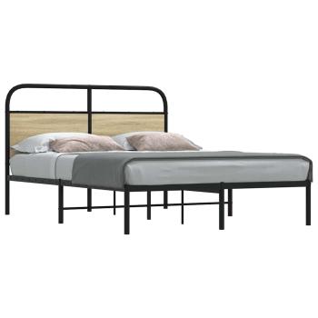 ARDEBO.de - Bettgestell ohne Matratze 120x190 cm Sonoma-Eiche Holzwerkstoff