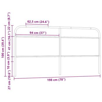 Kopfteil Sonoma-Eiche 190 cm Stahl und Holzwerkstoff