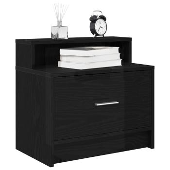 ARDEBO.de - Nachttische mit Schublade 2Stk. Schwarz Eichen-Optik 51x31x47cm