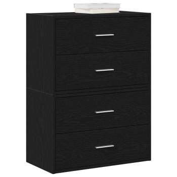 ARDEBO.de - Schränke mit 2 Schubladen 2Stk. Schwarz Eichen-Optik 60x31x40cm