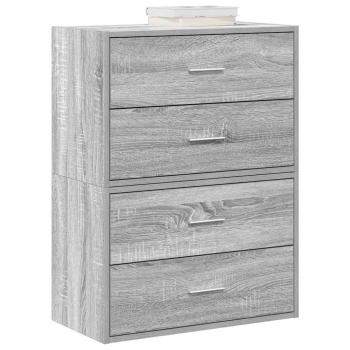 ARDEBO.de - Schränke mit 2 Schubladen 2 Stk. Grau Sonoma 60x31x40 cm