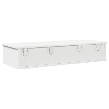 Wandregal mit Schubladen Weiß 100x37,5x19 cm Holzwerkstoff