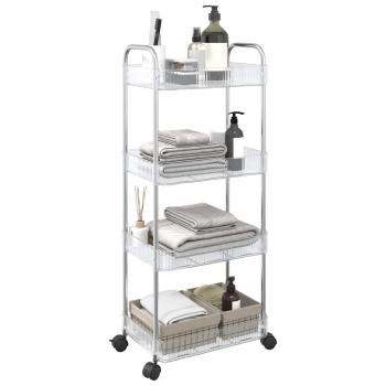 ARDEBO.de - Aufbewahrungswagen 4 Etagen Transparent 37x28x95 cm Acryl