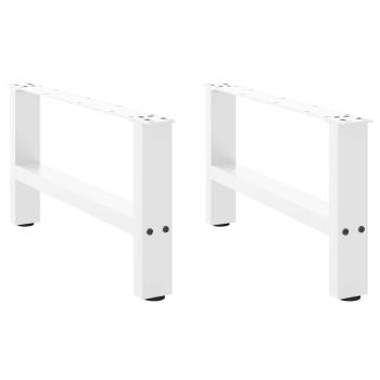 Couchtischbeine Weiß 2 Stk. 60x(30-31) cm Stahl