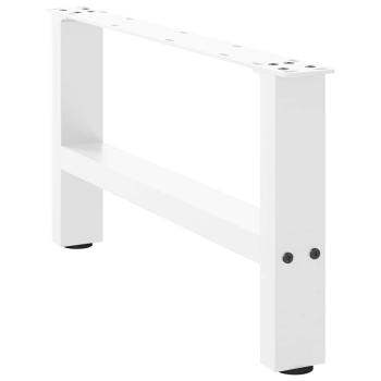 Couchtischbeine Weiß 2 Stk. 60x(30-31) cm Stahl