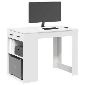 ARDEBO.de - Schreibtisch mit Schubladen und Ablage Weiß 102x62x77,5 cm