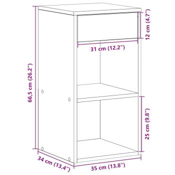 Nachttische mit Schublade 2 Stk. Betongrau 35x34x66,5 cm