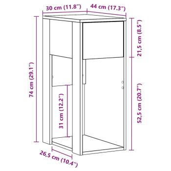 Computerschrank mit Schublade Grau Sonoma 30x44x74 cm