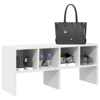 ARDEBO.de - Schuhregal Stapelbar Weiß 89,5x30x40 cm
