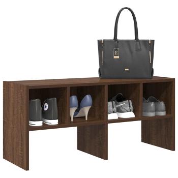 ARDEBO.de - Schuhregal Stapelbar Braun Eichen-Optik 89,5x30x40 cm