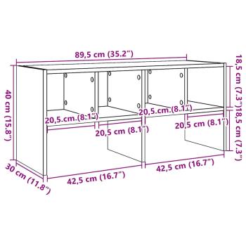 Schuhregal Stapelbar Räuchereiche 89,5x30x40 cm