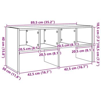 Schuhregal Stapelbar Altholz-Optik 89,5x30x40 cm