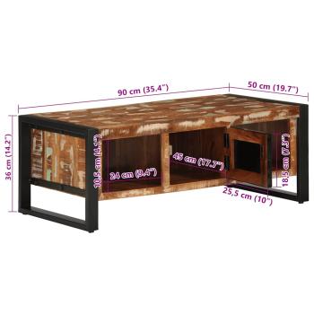 Couchtisch Mehrfarbig 90x50x36 cm Altholz Massiv