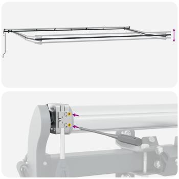 Markise Automatisch Anthrazit und Weiß 600x300 cm