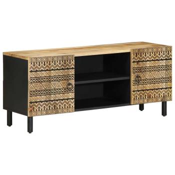 ARDEBO.de - TV-Schrank Schwarz 105x33,5x46 cm Raues Mangoholz