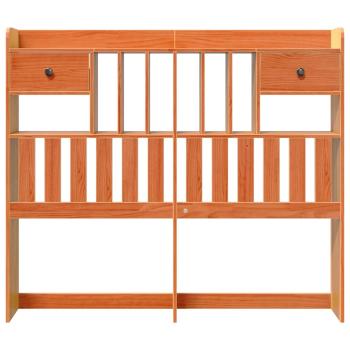 Kopfteil mit Stauraum Wachsbraun 135 cm Massivholz Kiefer