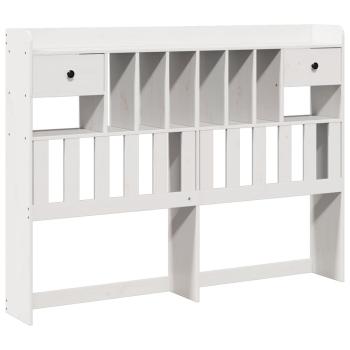 Kopfteil mit Stauraum Weiß 150 cm Massivholz Kiefer