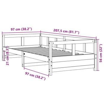Tagesbett mit Matratze 90x200 cm Massivholz Kiefer