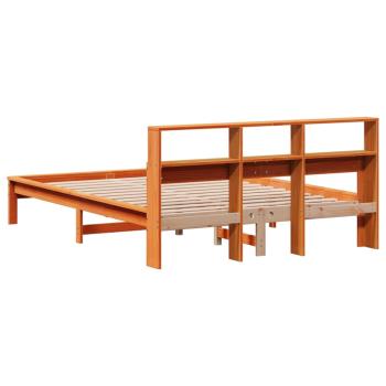 Massivholzbett ohne Matratze Wachsbraun 140x200 cm Kiefernholz