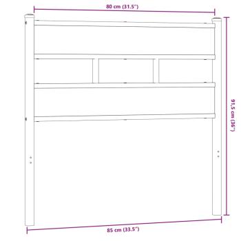 Kopfteil Sonoma-Eiche 80 cm Eisen und Holzwerkstoff