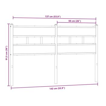Kopfteil Sonoma-Eiche 135 cm Eisen und Holzwerkstoff