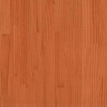 ARDEBO.de - Massivholzbett mit Regal ohne Matratze Wachsbraun 140x190 cm