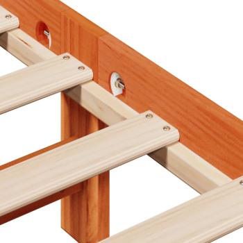 Massivholzbett ohne Matratze Wachsbraun 75x190 cm Kiefernholz