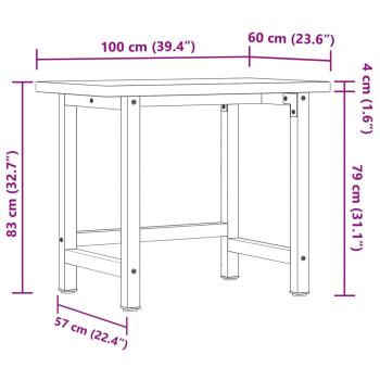 Werkbank 100x60x83 cm Massivholz Buche Rechteckig