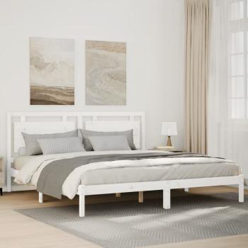 ARDEBO.de - Massivholzbett Extra Lang ohne Matratze Weiß 180x210 cm