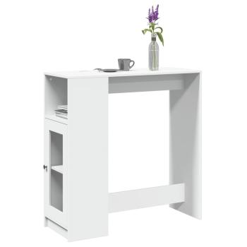 ARDEBO.de - Bartisch mit Regal Weiß 101x40x103,5 cm Holzwerkstoff