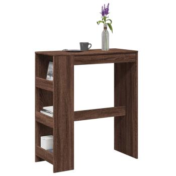 ARDEBO.de - Bartisch mit Regal Braun Eiche 90x40x103,5 cm Holzwerkstoff