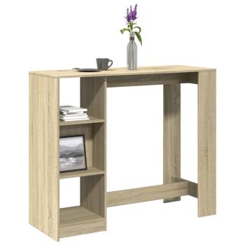ARDEBO.de - Bartisch mit Regal Sonoma-Eiche 124x46x103,5 cm Holzwerkstoff