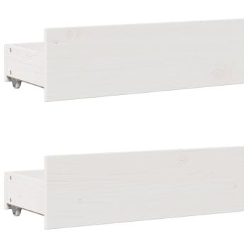 Massivholzbett mit Regal ohne Matratze Weiß 140x200 cm Kiefer