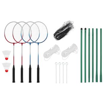 ARDEBO.de - Badminton-Set mit 4 Schlägern und Netz 620x151 cm