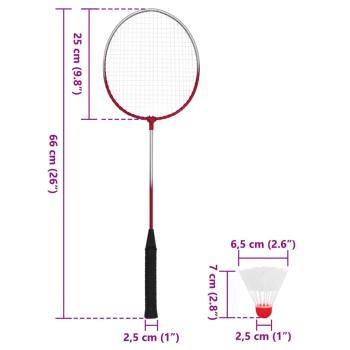 Badminton-Set mit 4 Schlägern und Netz 620x151 cm