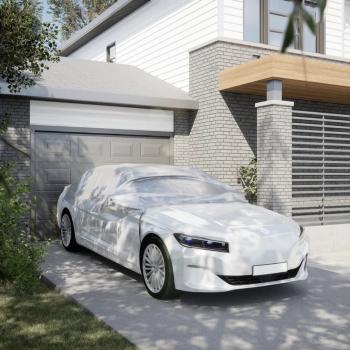 ARDEBO.de - Autoabdeckung Halbgarage mit Haken Silbern XL