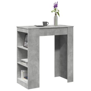ARDEBO.de - Bartisch mit Regal Betongrau 95x47x103,5 cm Holzwerkstoff
