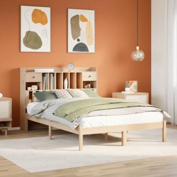 ARDEBO.de - Massivholzbett mit Regal ohne Matratze 160x200 cm Kiefernholz