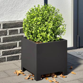 ARDEBO.de - Pflanzkübel Schwarz 30x30x30 Stahl