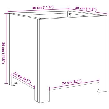 Pflanzkübel Schwarz 30x30x30 Stahl
