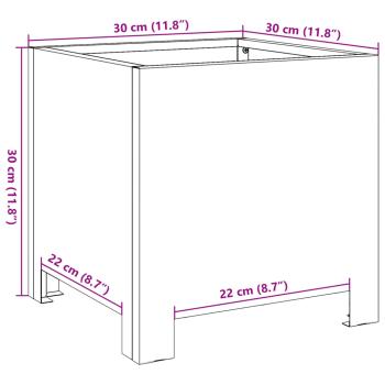 Pflanzkübel Olivgrün 30x30x30 Stahl