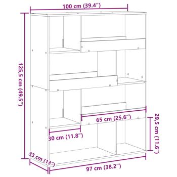 Bücherregal Weiß 100x33x125,5 cm Holzwerkstoff