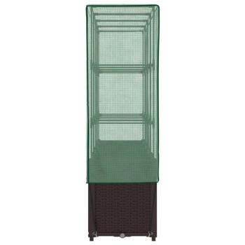 Hochbeet mit Gewächshaus-Aufsatz Rattan-Optik 160x40x153 cm