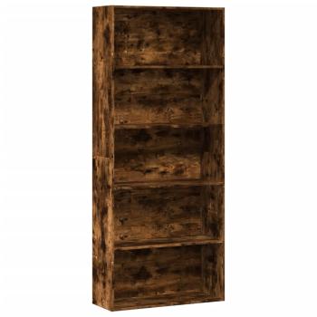 ARDEBO.de - Bücherregal Räuchereiche 80x30x189 cm Holzwerkstoff