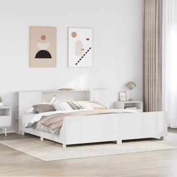 ARDEBO.de - Massivholzbett ohne Matratze Weiß 180x200 cm Kiefernholz