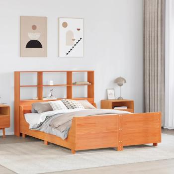 ARDEBO.de - Massivholzbett ohne Matratze Wachsbraun 140x190 cm Massivholz