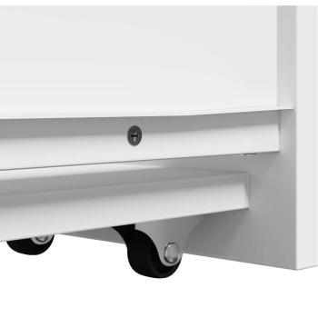 Badschrank Schmal mit Rollen Weiß Holzwerkstoff