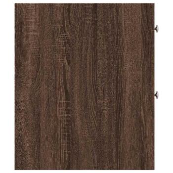 Badschrank Schmal mit Rollen Eichen-Optik Holzwerkstoff