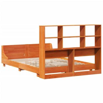 Massivholzbett ohne Matratze Wachsbraun 120x200 cm Kiefernholz