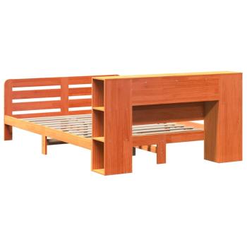 Massivholzbett ohne Matratze Wachsbraun 150x200 cm Kiefernholz
